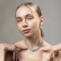 Liora Rosé Necklace – American Diamond Vine Necklace & Earring Set for Women