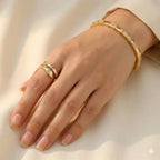 Luxury Spiral Duo – Spiral Bracelet & Adjustable Ring Set with Cubic Zirconia