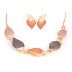Multi Color Petal Set | Floral Necklace & Earrings Set for Women