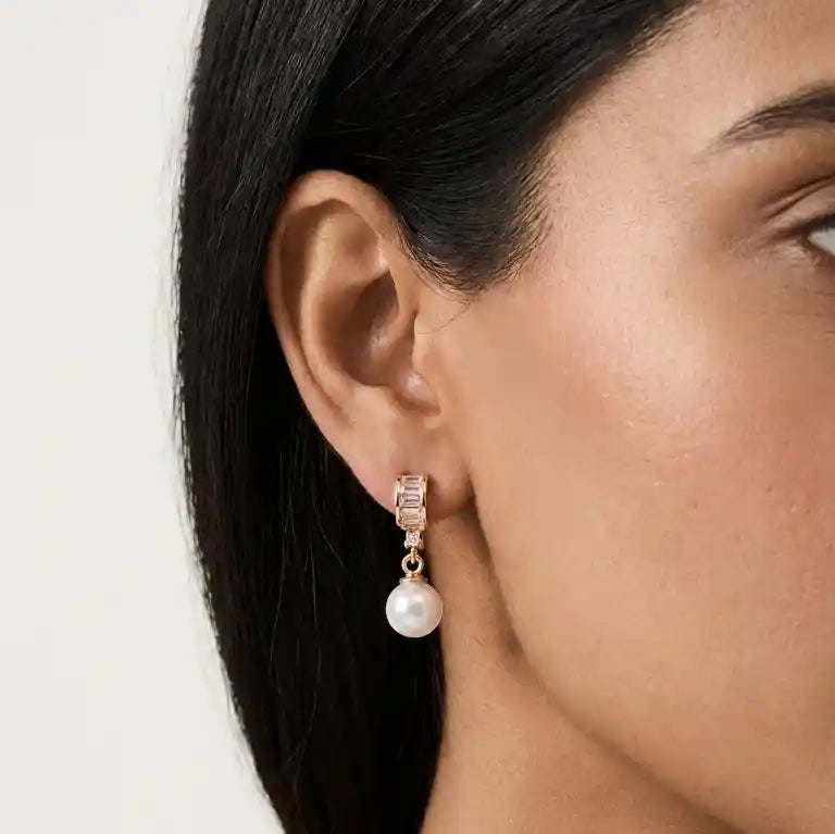 White Pearl Earrings