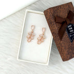 Petal Earrings | Pink Stone Floral Drop Earrings for Women