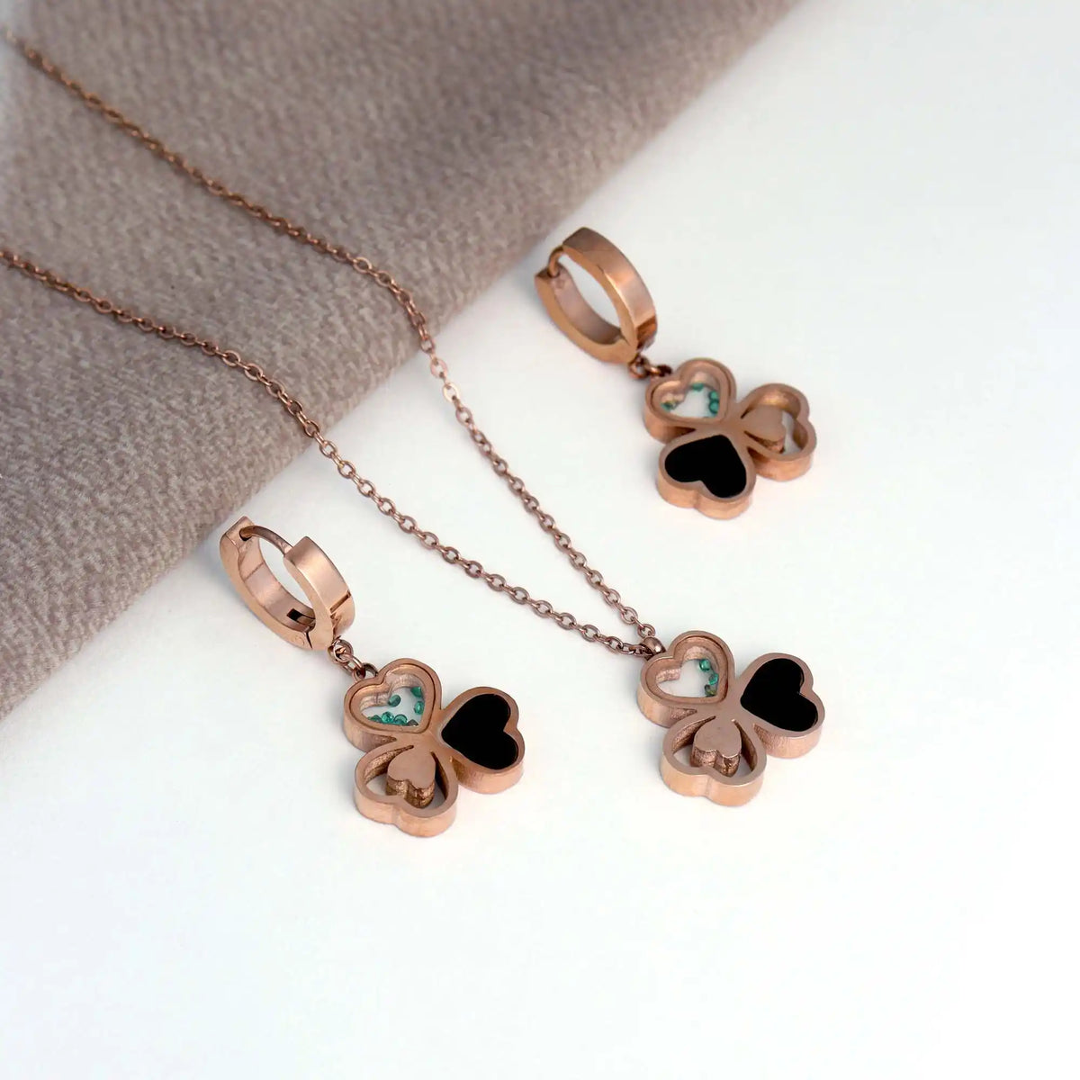 Rose Clover Charm Set