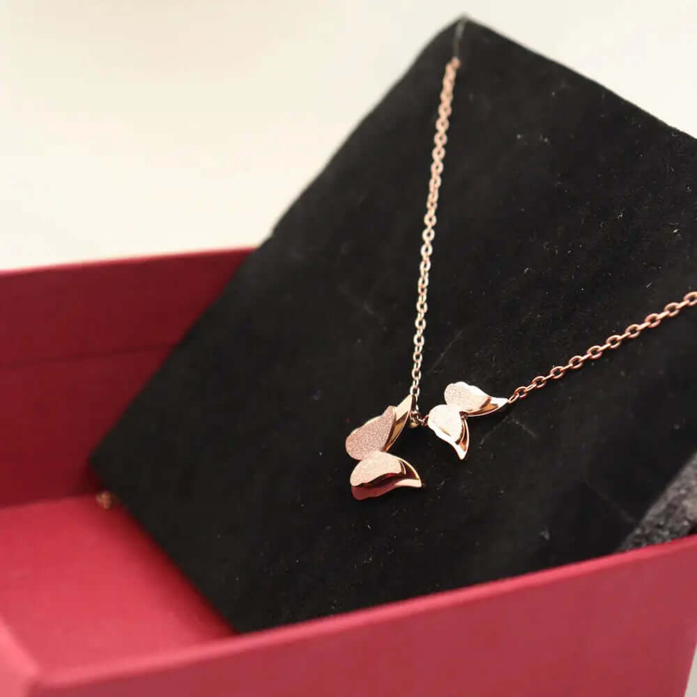 Rose Butterfly Necklace