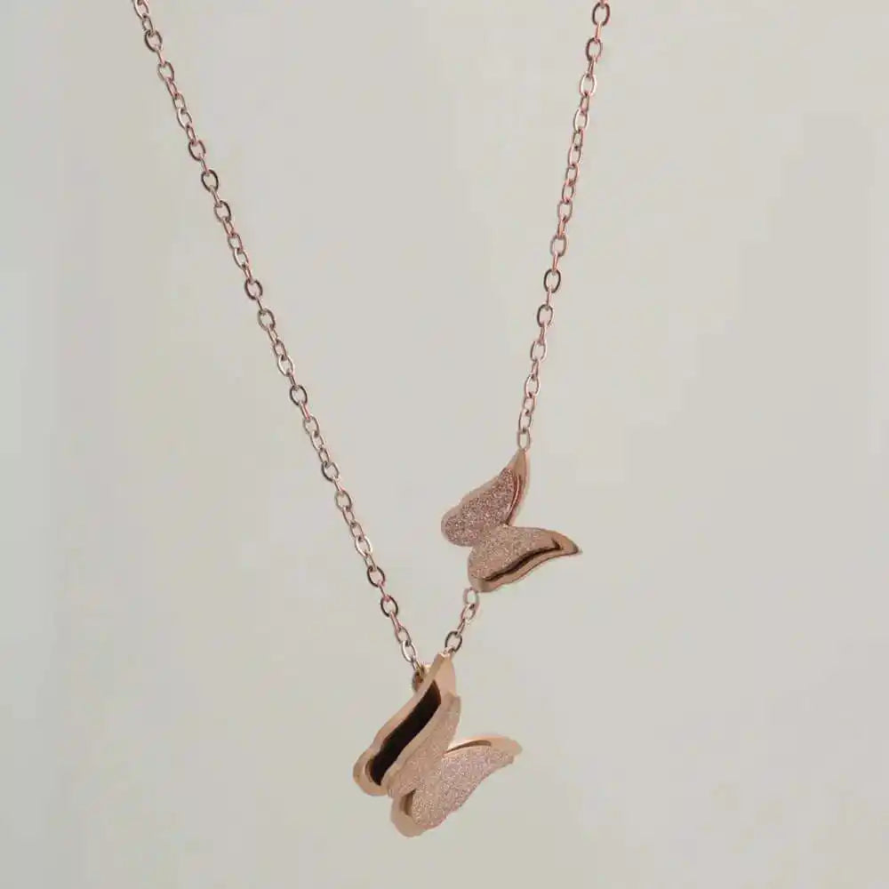 Rose Gold Butterfly Pendant Chain