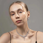 Sapphire Frost Set – American Diamond Necklace & Earring Set for Women