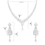Sapphire Frost Set – American Diamond Necklace & Earring Set for Women