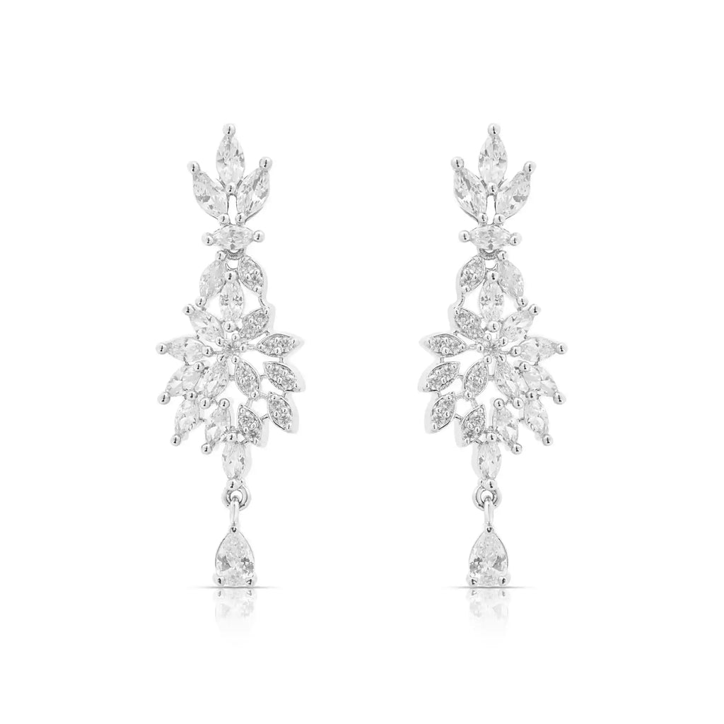 Sapphire Frost Set – American Diamond Necklace & Earring Set for Women