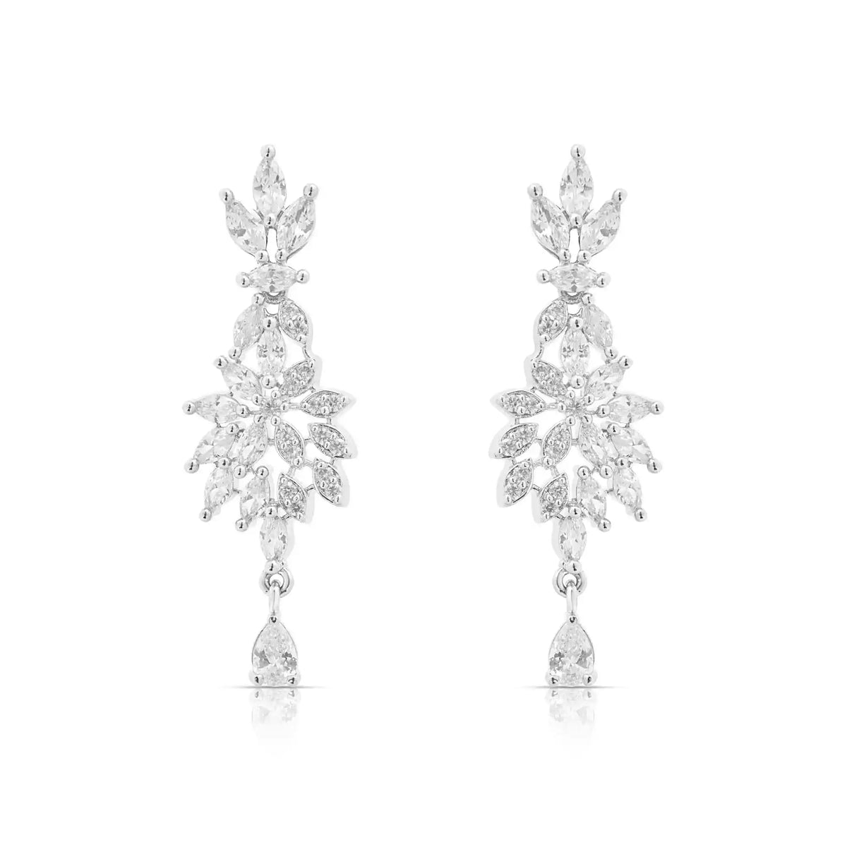 Sapphire Frost Set – American Diamond Necklace & Earring Set for Women