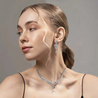 Sapphire Frost Set – American Diamond Necklace & Earring Set for Women