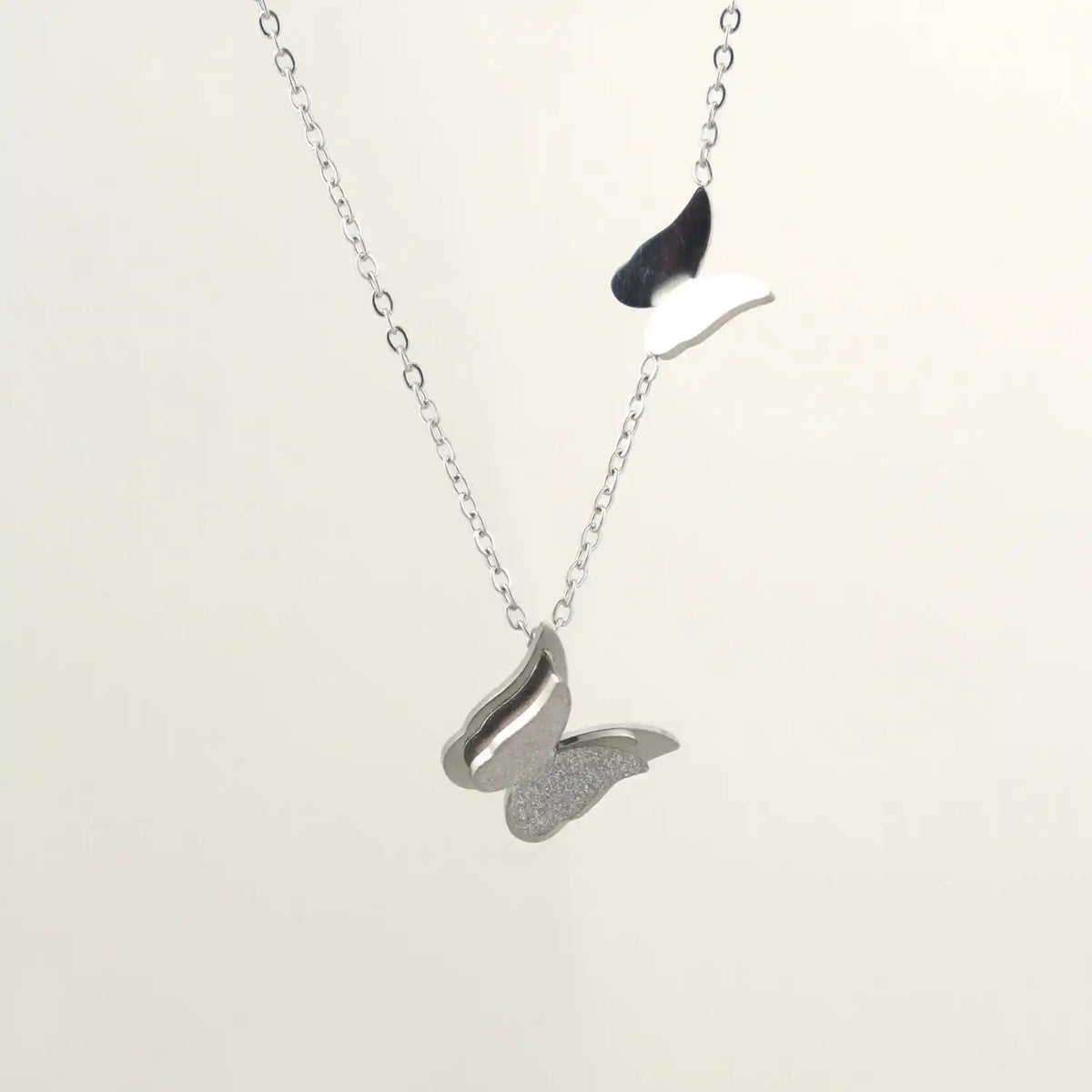 Silver Butterfly Pendant Chain