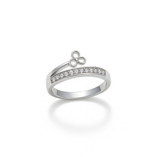 Floral silver Ring