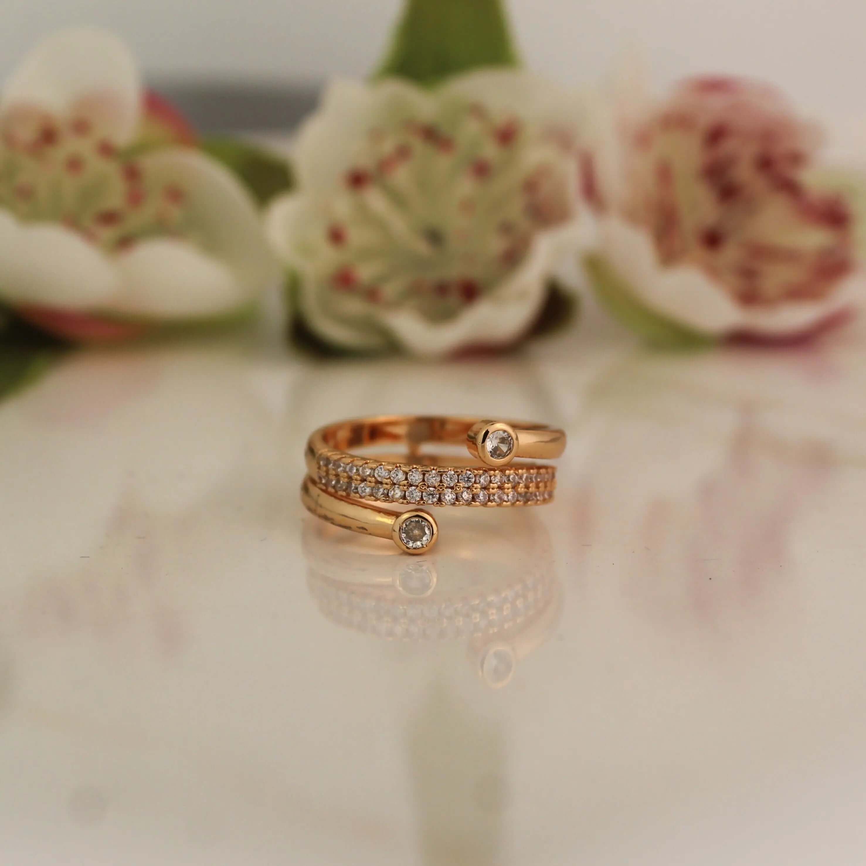 Zircon Spiral Ring