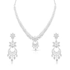 Starlume Chandelier Set – American Diamond Floral Necklace & Earring Set for Women