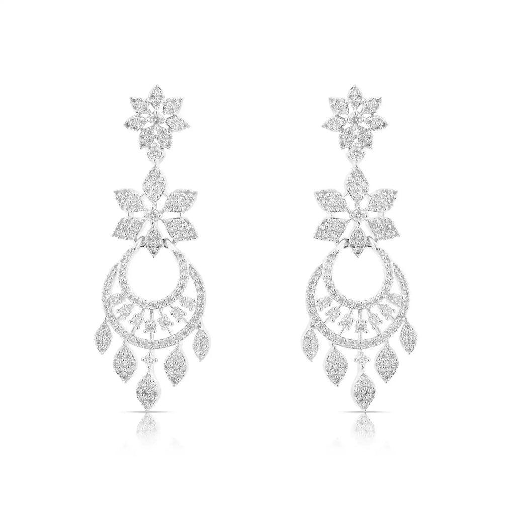 Starlume Chandelier Set – American Diamond Floral Necklace & Earring Set for Women