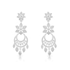 Starlume Chandelier Set – American Diamond Floral Necklace & Earring Set for Women