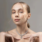 Starlume Chandelier Set – American Diamond Floral Necklace & Earring Set for Women