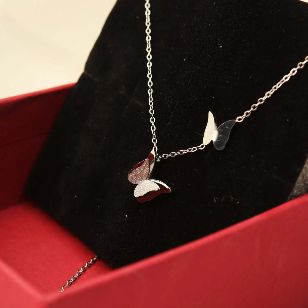 Silver Butterfly Pendant Chain - Own It Pure