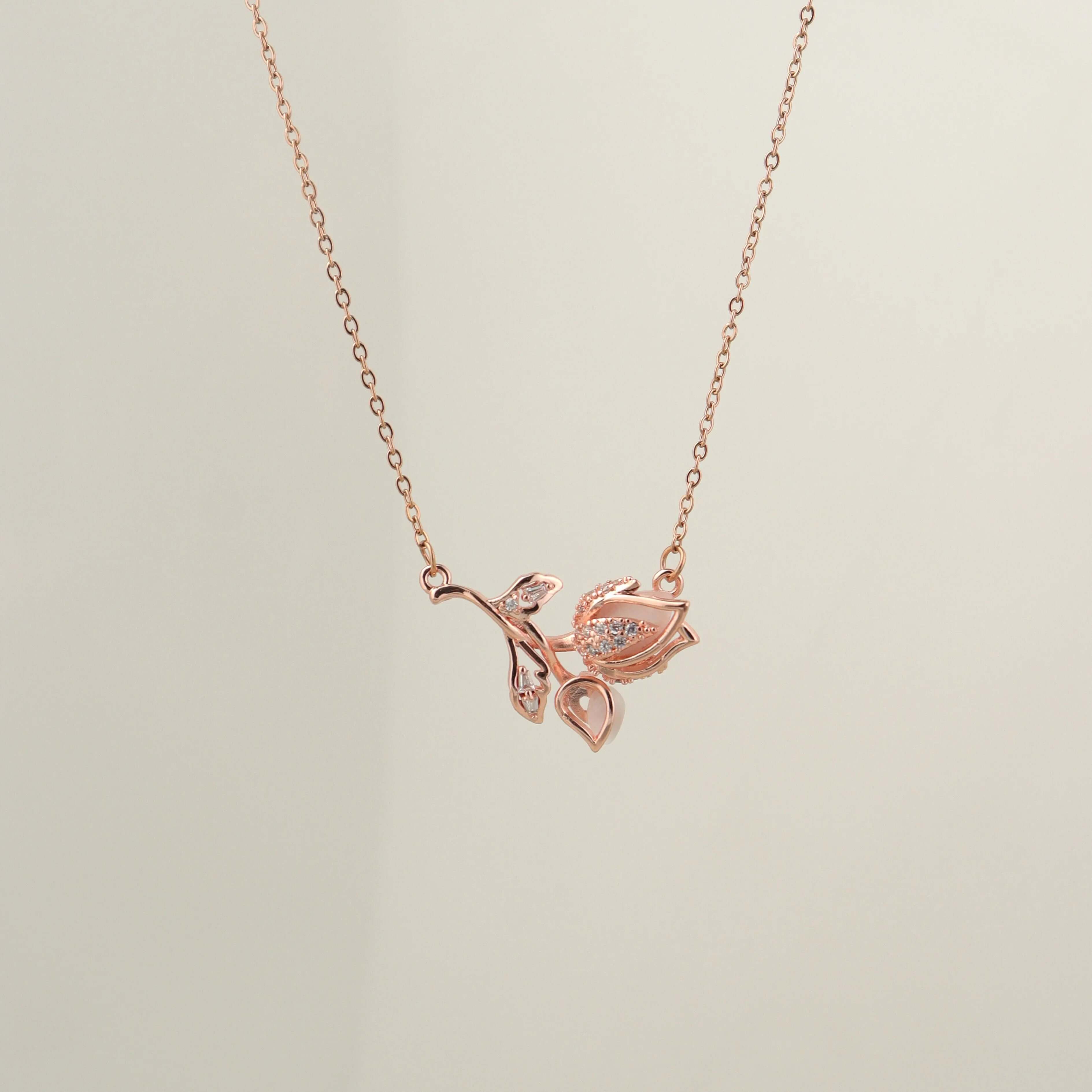 Rose Gold Rose Pendant Chain - Own It Pure