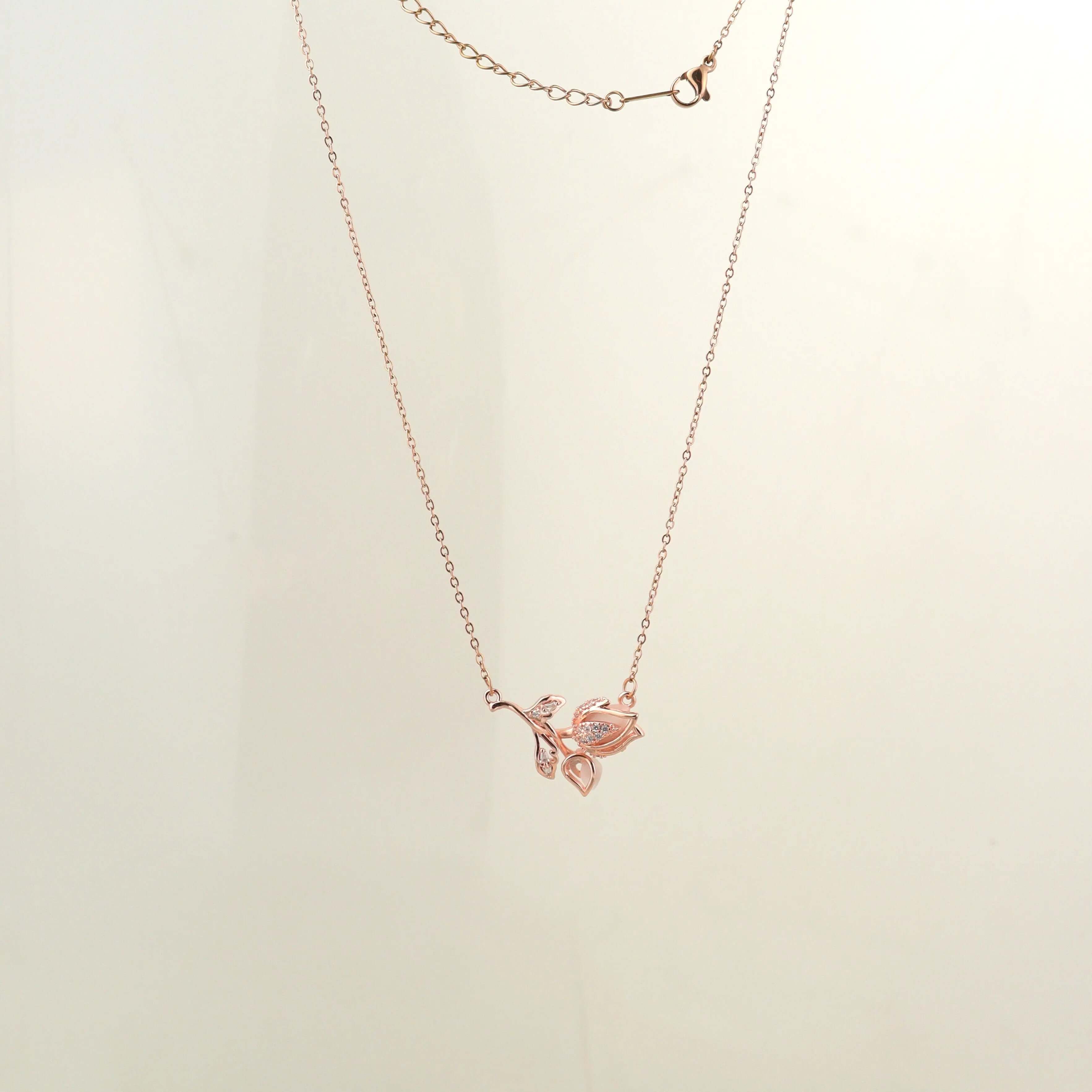 Rose Gold Rose Pendant Chain - Own It Pure