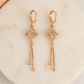 Diamond Square Drop Earrings