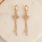 Diamond Square Drop Earrings