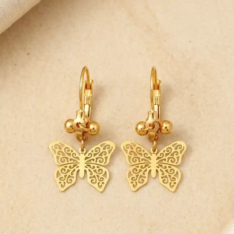 Golden-Plated Butterfly Earrings