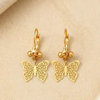 Golden-Plated Butterfly Earrings