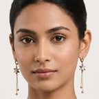 Rainbow Blossom Gold-Plated Dangler Earrings