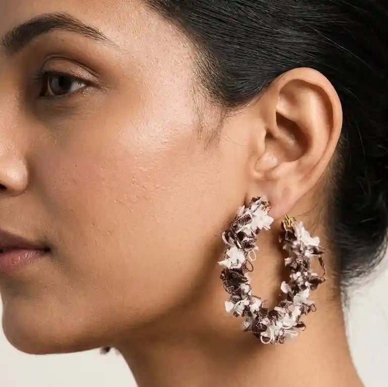 Fabric Hoop Earrings