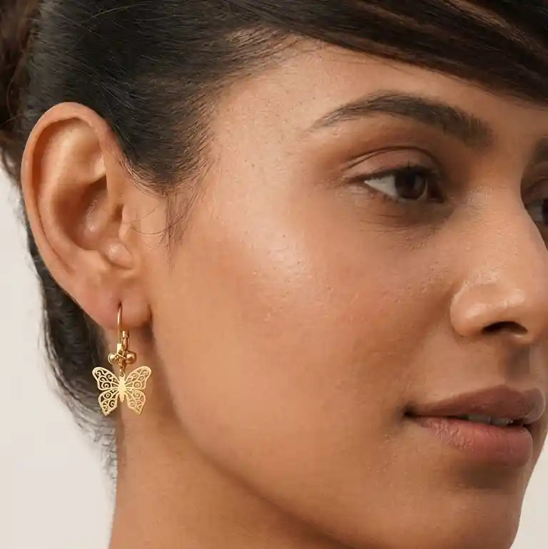 Golden-Plated Butterfly Earrings