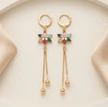 Rainbow Blossom Gold-Plated Dangler Earrings