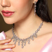 Opal Rosé Necklace Set with Earrings | Elegant Blush Pink Jewellery