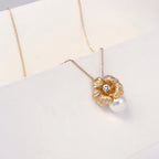 Gold Floral Pearl Jewelry Set