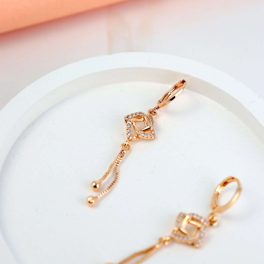 Diamond Square Drop Earrings - Own It Pure