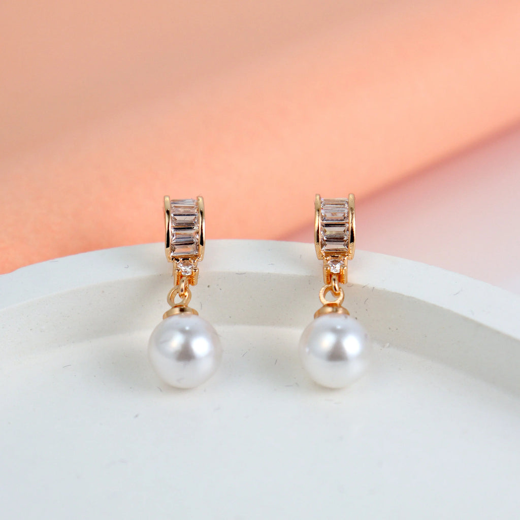 Pearl & Pave Drop Earrings - Own It Pure