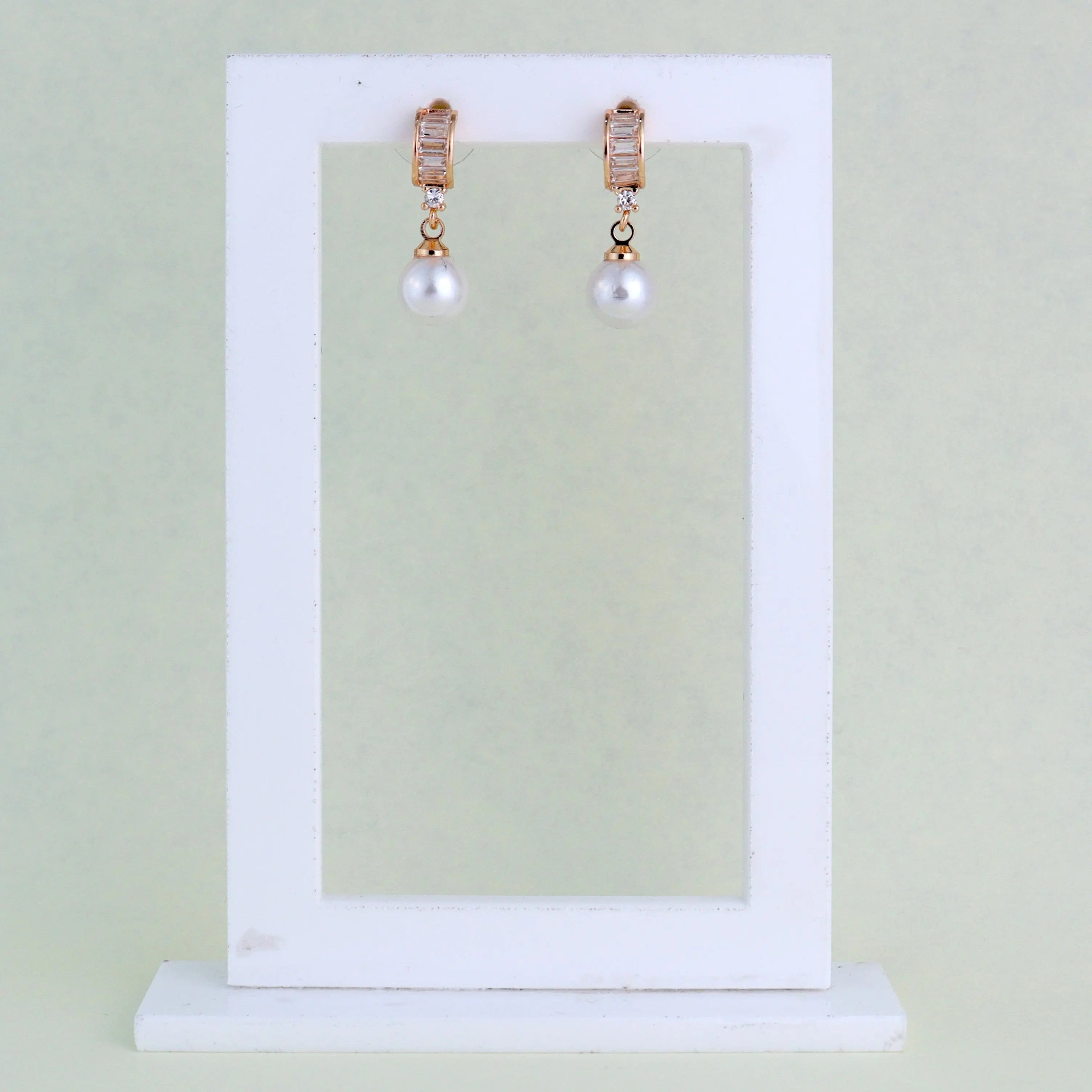 Pearl & Pave Drop Earrings - Own It Pure