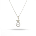 Silver necklace with a pendant on a white background