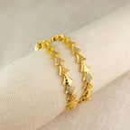 Kanak Wave Bangles – Gold Wave Design Bangles with Multicolour Stones