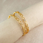 Gold-Plated Floral Infinity Bangles -  Elegant Designer Bangle Set