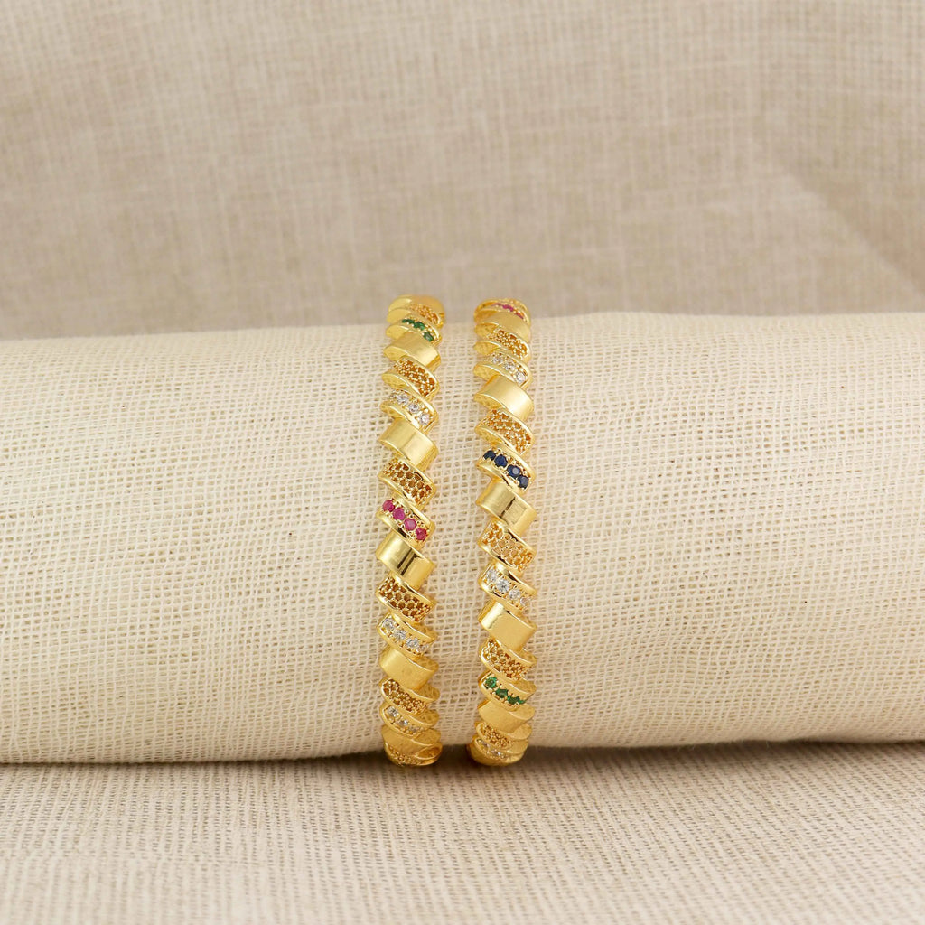 Rajwada Glow Bangles -  Premium Designer Kada Set