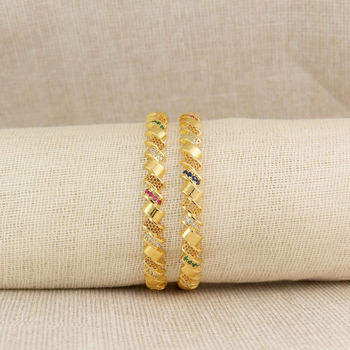 Rajwada Glow Bangles -  Premium Designer Kada Set