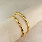 Gold-Plated Bamboo Design Bangles - Elegant Designer Kada Set