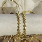 Kanak Wave Bangles – Gold Wave Design Bangles with Multicolour Stones