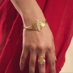 Zyra Duo Combo – Gold Bracelet & Adjustable Ring Combo Set