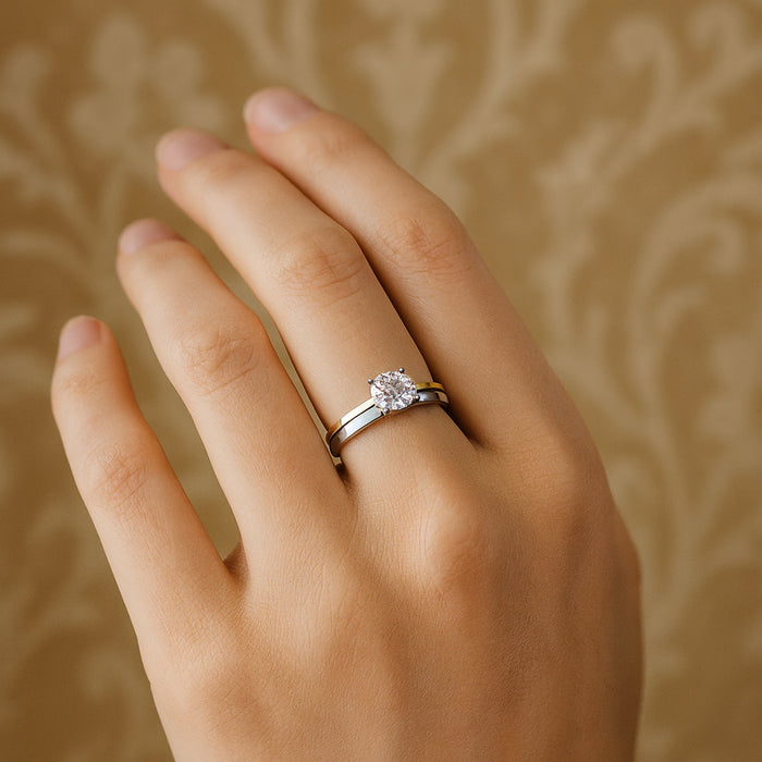 Two-Tone Solitaire Ring