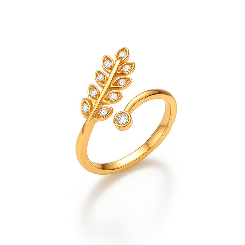 Classic Golden Leaf Ring